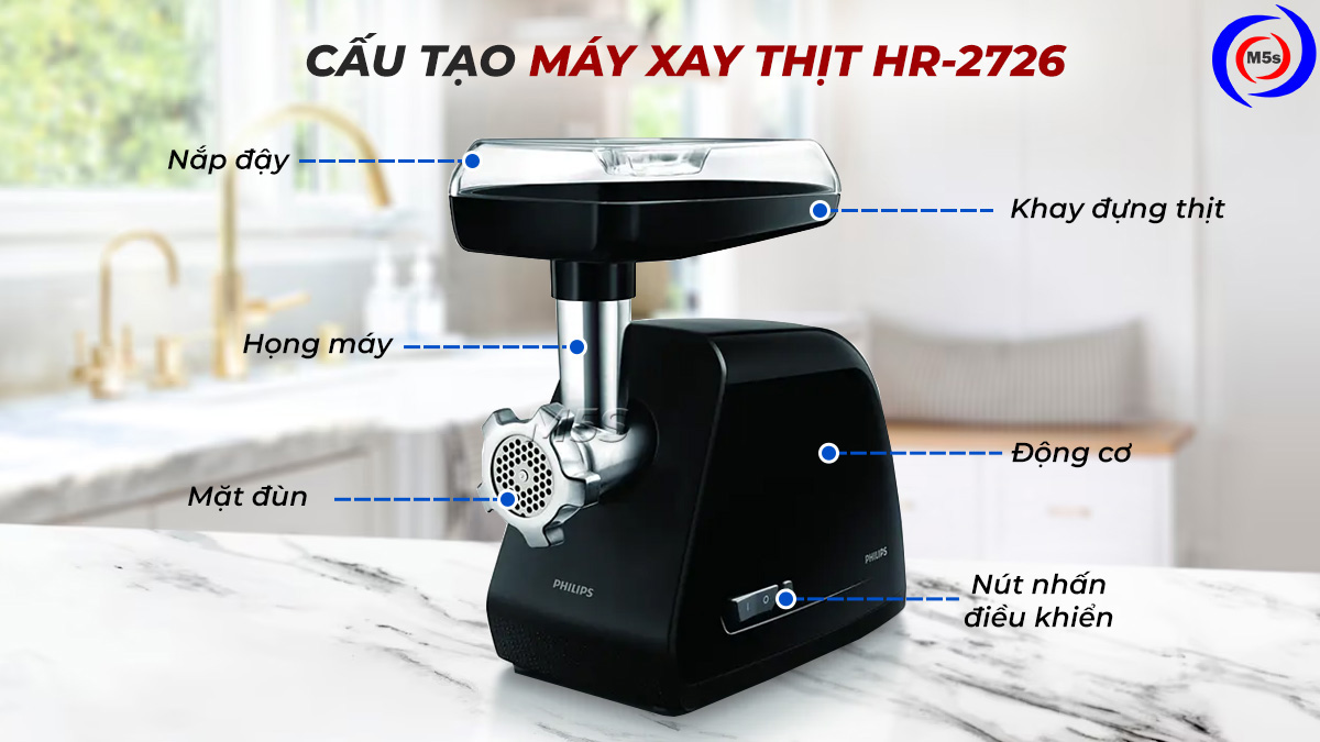 Cấu tạo máy xay thịt HR-2726 Cấu tạo máy xay thịt HR-2726