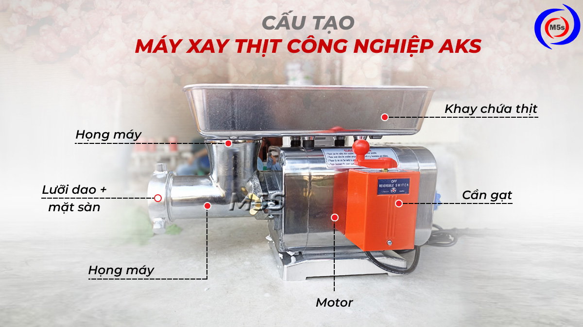Cấu tạo máy xay thịt công nghiệp AKS TS-102 Cấu tạo máy xay thịt công nghiệp AKS TS-102