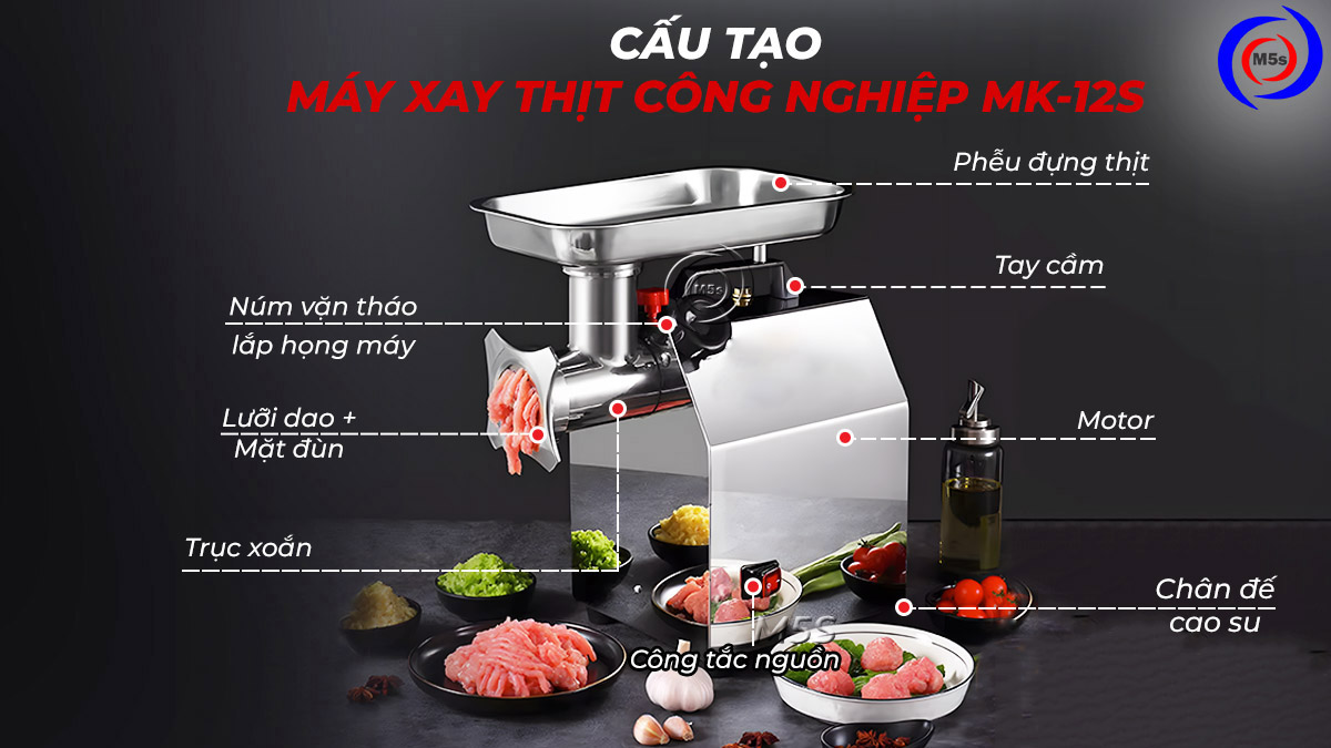 Cấu tạo máy xay thịt công nghiệp MK-12S Cấu tạo máy xay thịt công nghiệp MK-12S