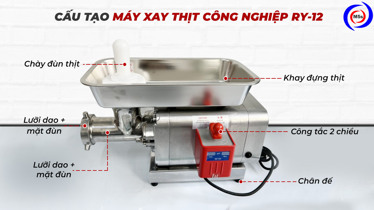 Cấu tạo máy xay thịt công nghiệp ry-12 Cấu tạo máy xay thịt công nghiệp ry-12