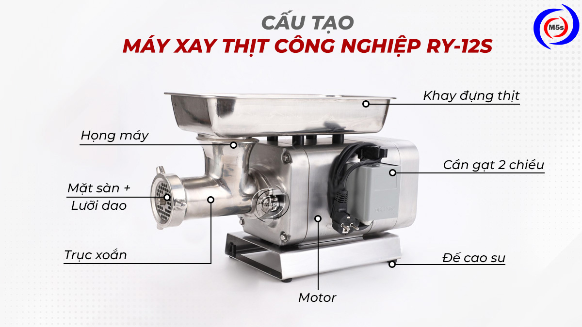 Cấu tạo máy xay thịt công nghiệp ry-12s Cấu tạo máy xay thịt công nghiệp ry-12s