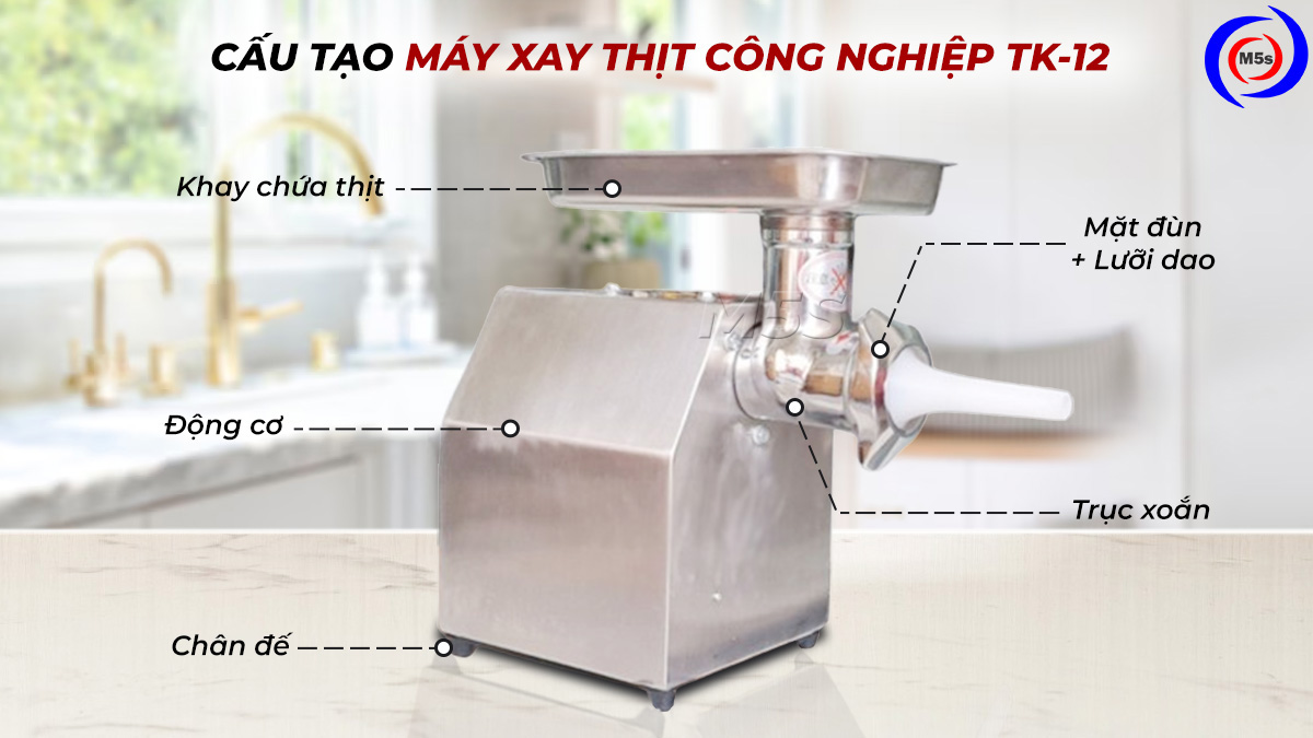 Cấu tạo máy xay thịt công nghiệp TK-12 Cấu tạo máy xay thịt công nghiệp TK-12