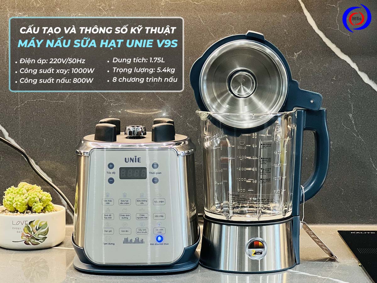 Cấu tạo máy làm sữa hạt Unie V9S Cấu tạo máy làm sữa hạt Unie V9S