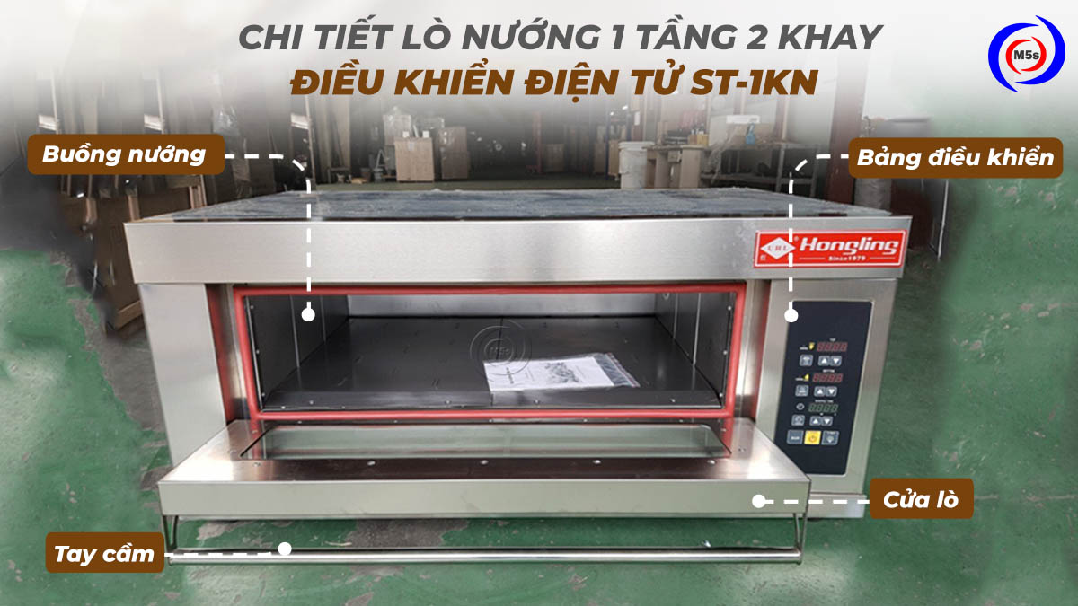 Chi tiết lò nướng 1 tầng 2 khay ST-1KN Chi tiết lò nướng 1 tầng 2 khay ST-1KN