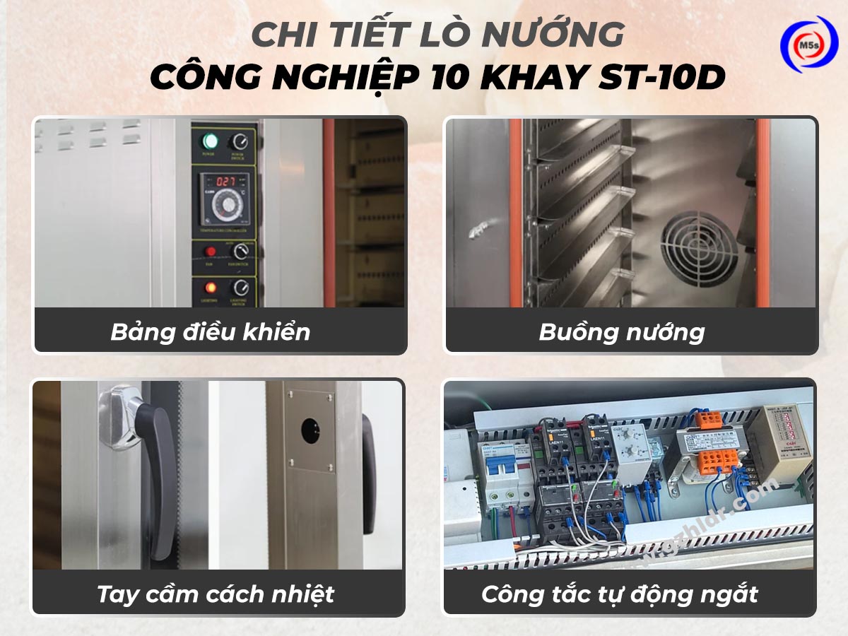 Chi tiết lò nướng công nghiệp đối lưu 10 khay ST-10D Chi tiết lò nướng công nghiệp đối lưu 10 khay ST-10D
