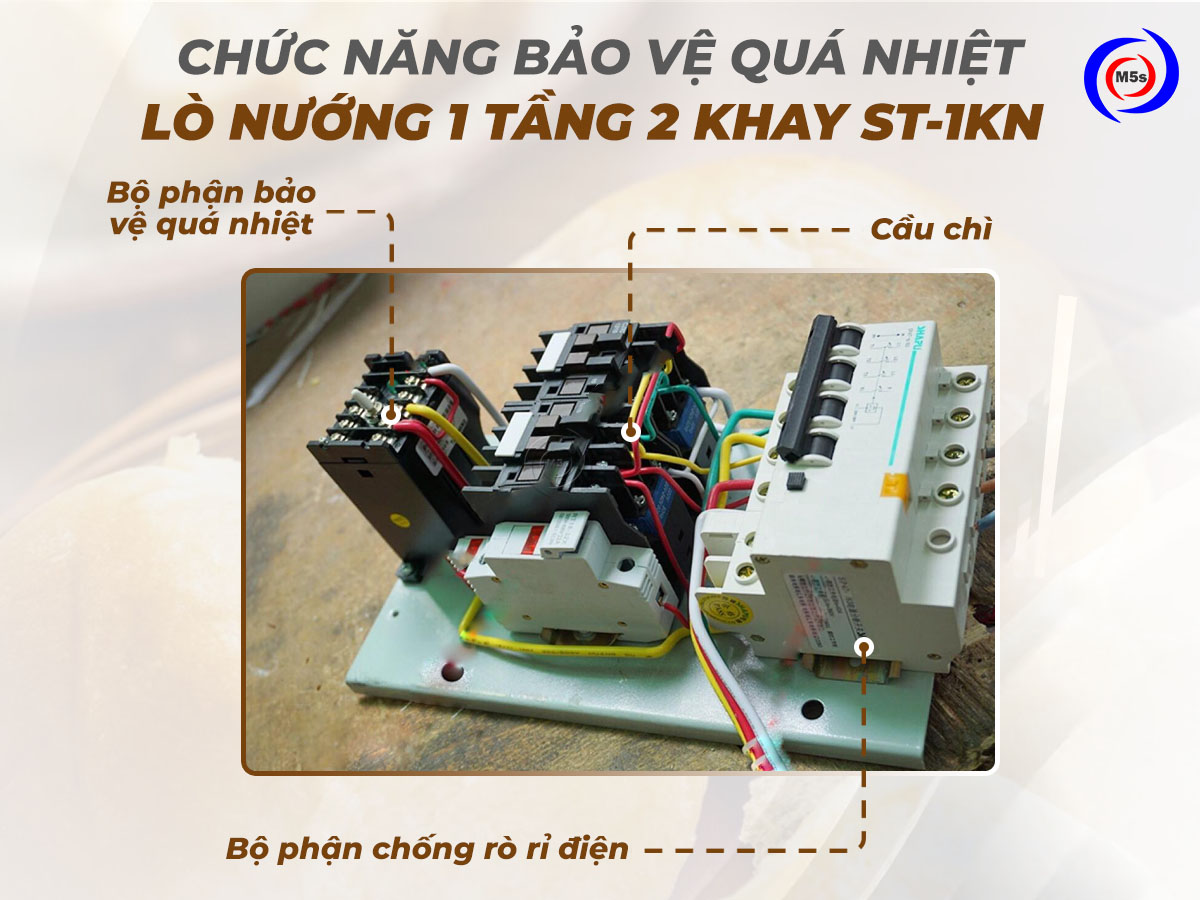 Chức năng bảo vệ quá nhiệt lò nướng 1 tầng 2 khay ST-1KN Chức năng bảo vệ quá nhiệt lò nướng 1 tầng 2 khay ST-1KN