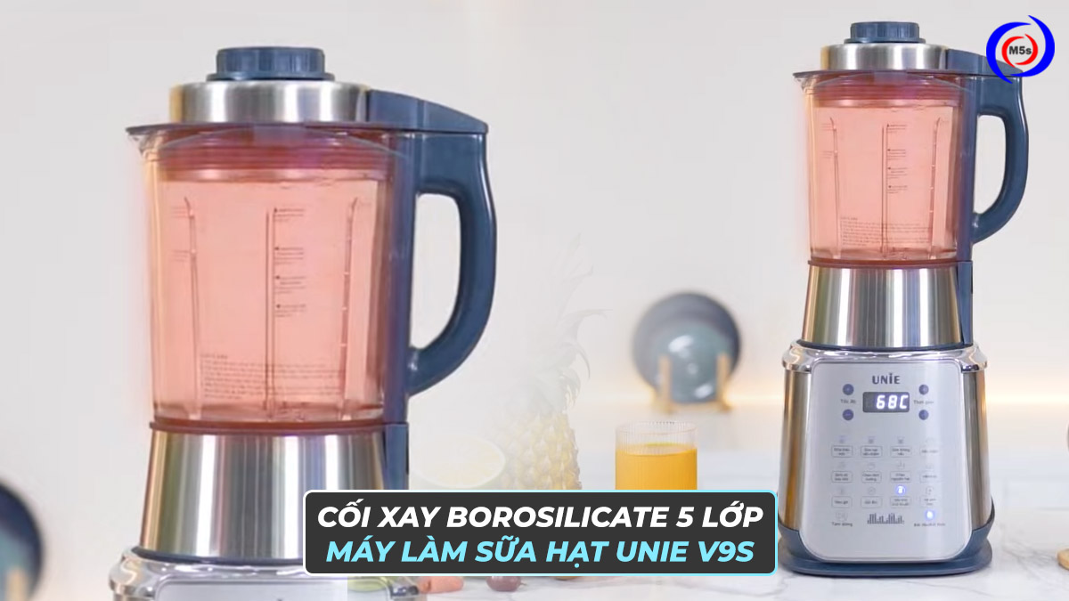 Cối thủy tinh máy làm sữa hạt Unie V9S Cối thủy tinh máy làm sữa hạt Unie V9S