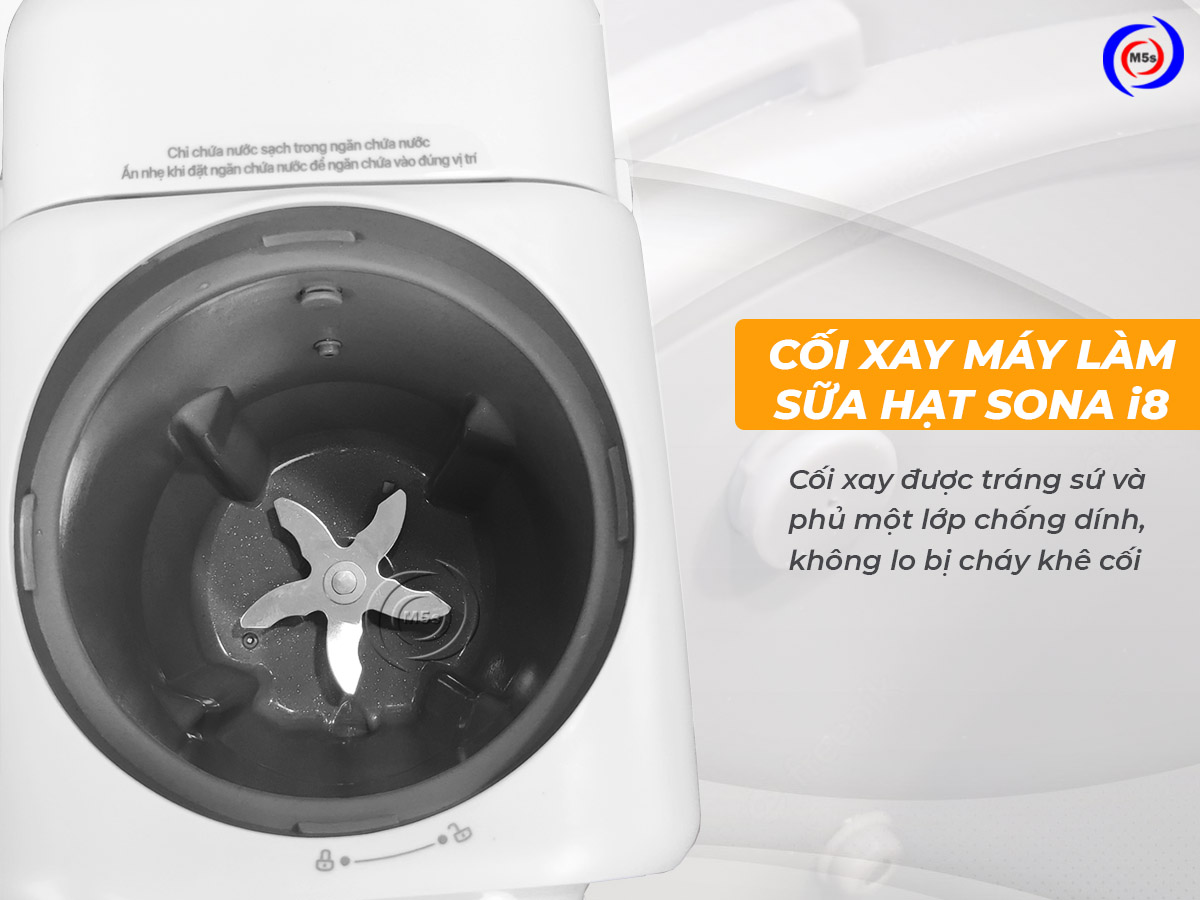 Cối xay tráng sứ của máy làm sữa hạt Sona i8 Cối xay tráng sứ của máy làm sữa hạt Sona i8