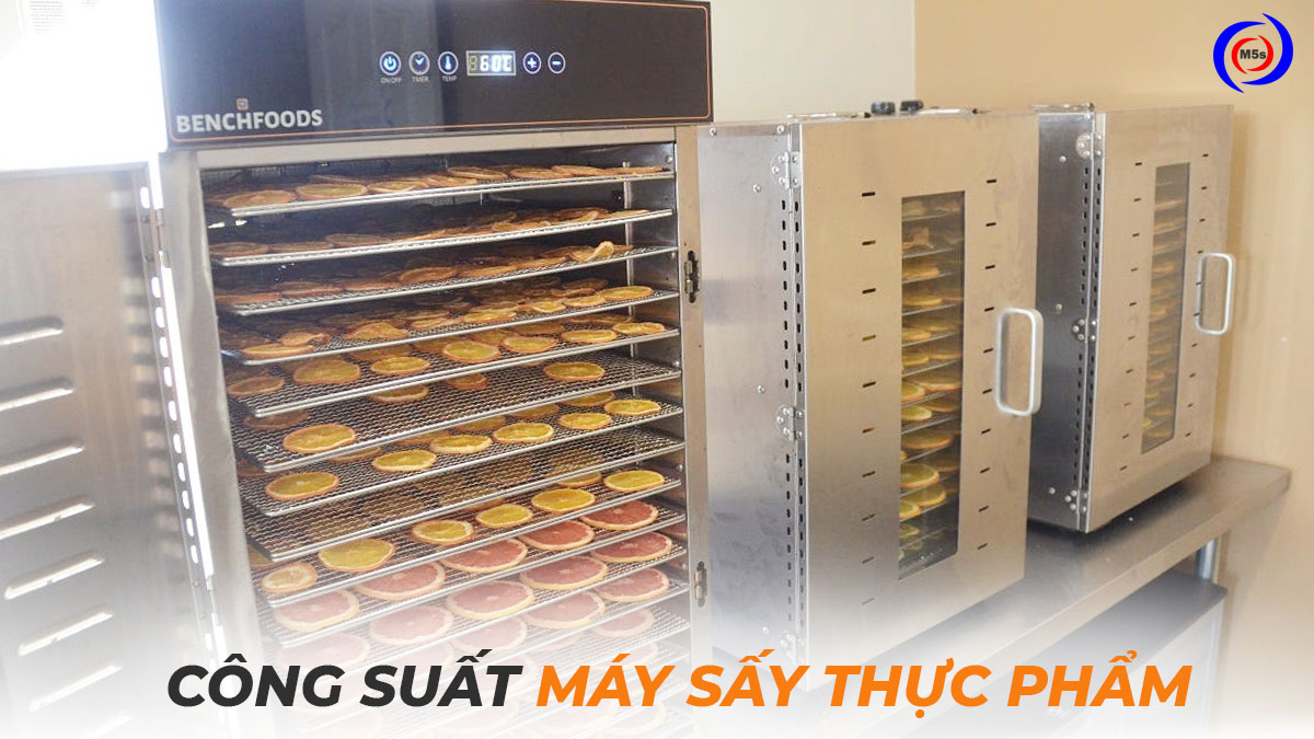 Công suất của máy sấy thực phẩm Công suất của máy sấy thực phẩm