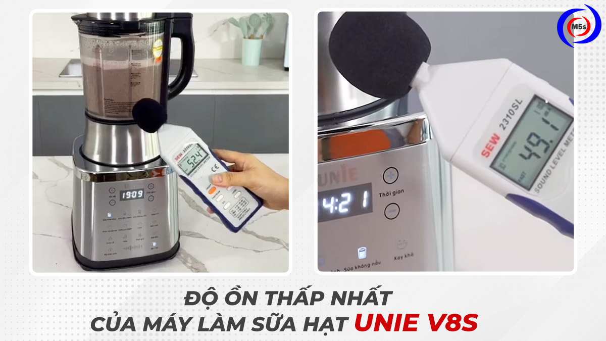 Độ ồn máy xay nấu sữa hạt Unie V8S Độ ồn máy xay nấu sữa hạt Unie V8S
