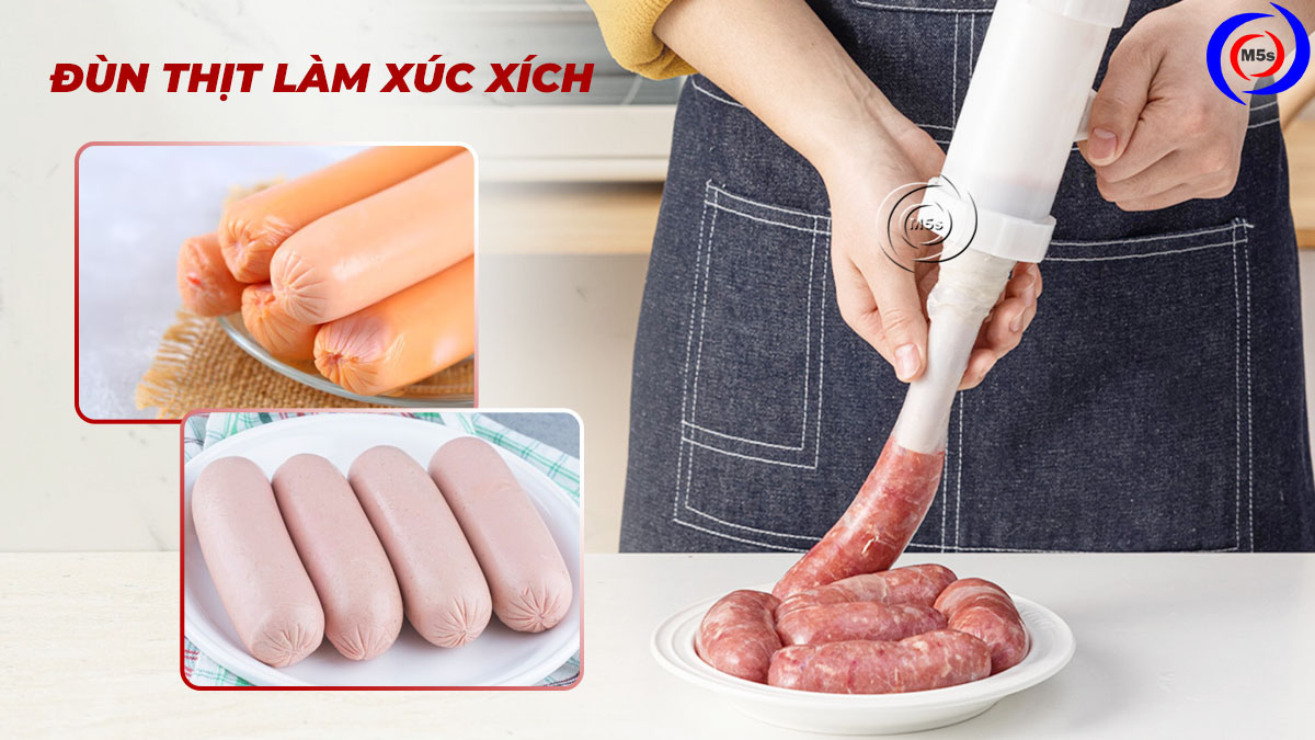 Đùn thịt làm xúc xích Đùn thịt làm xúc xích