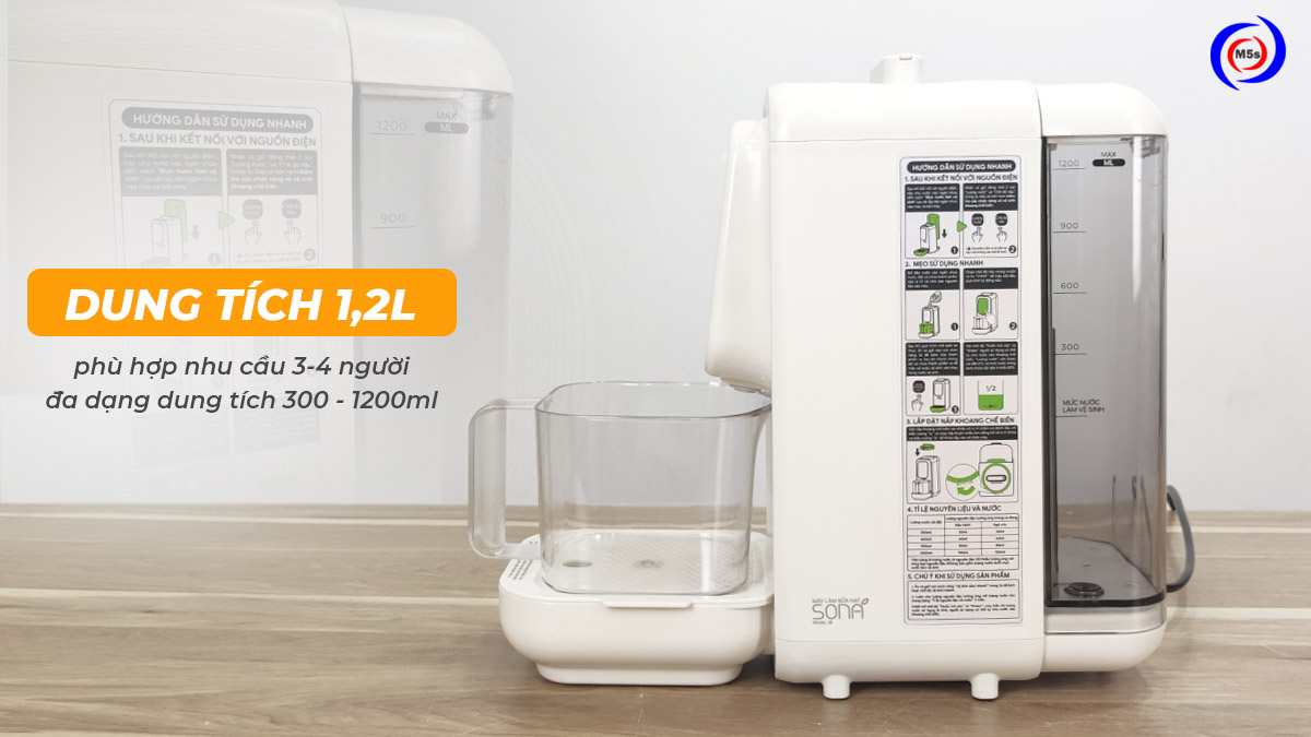 Dung tích xay nấu của máy làm sữa hạt Sona i8 Dung tích xay nấu của máy làm sữa hạt Sona i8