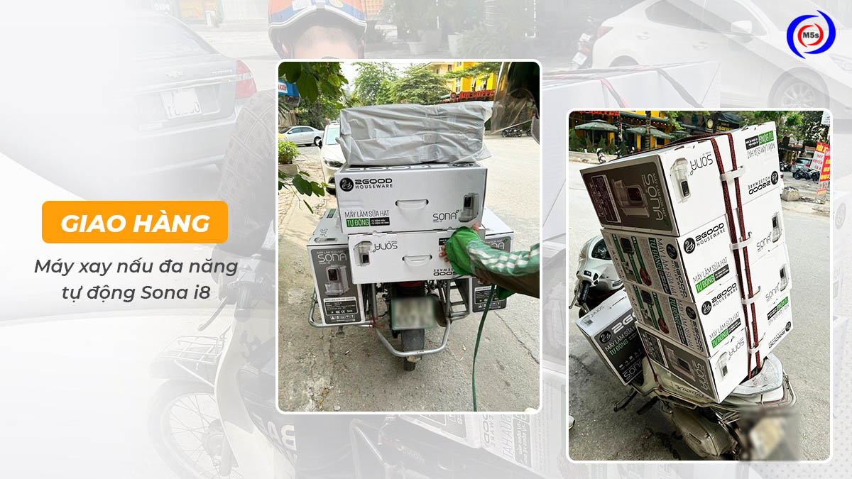M5s giao máy làm sữa hạt Sona i8 cho khách hàng M5s giao máy làm sữa hạt Sona i8 cho khách hàng
