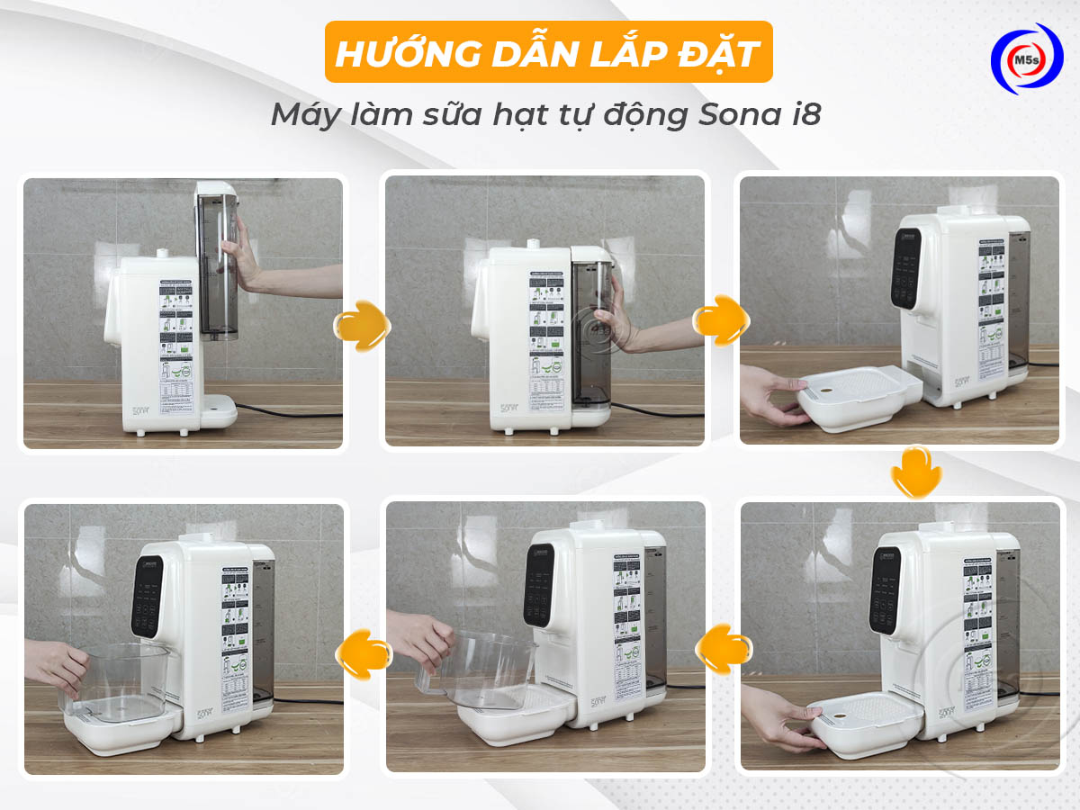 Hướng dẫn lắp đặt máy làm sữa hạt Sona i8 Hướng dẫn lắp đặt máy làm sữa hạt Sona i8