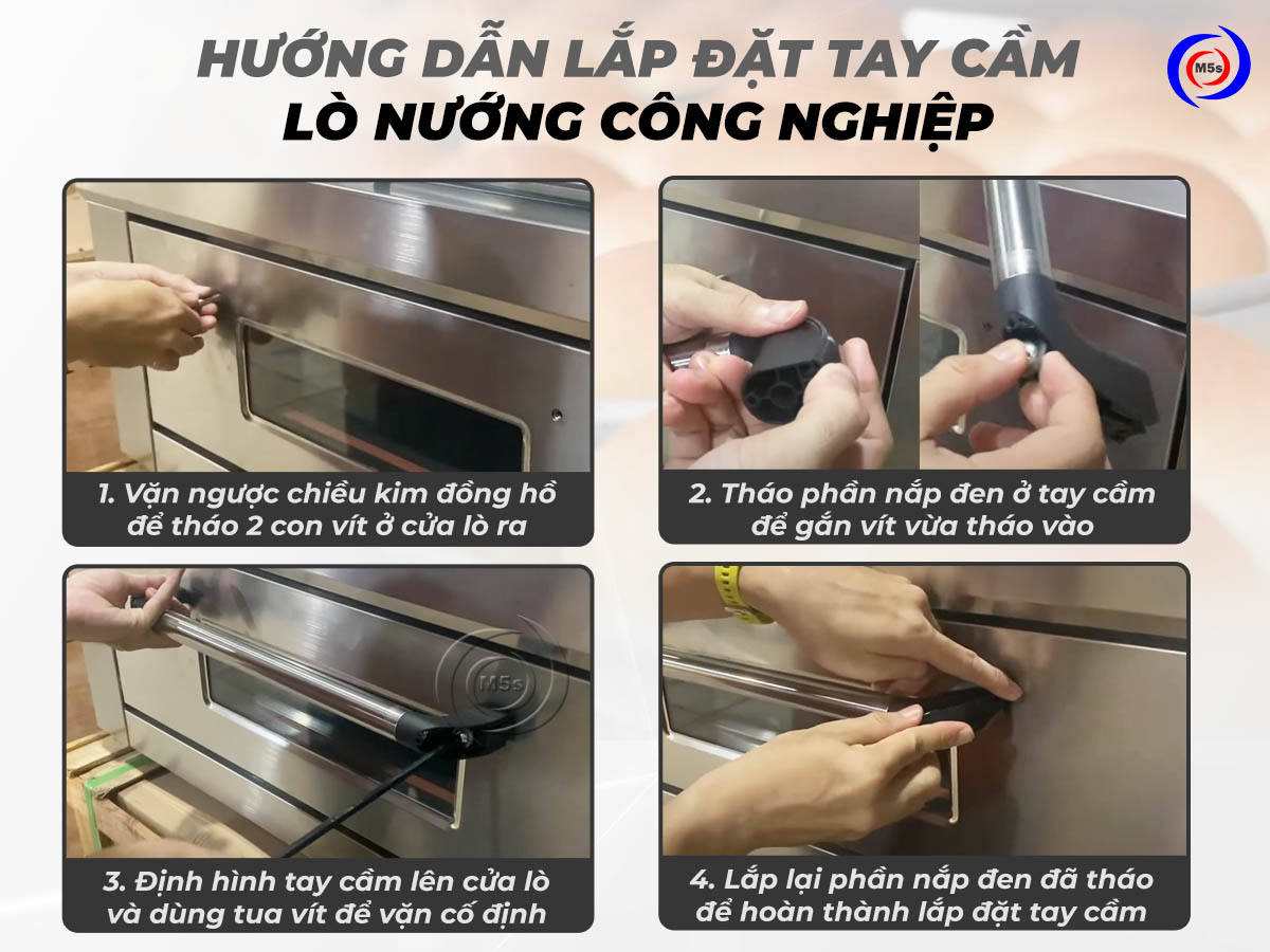 Hướng dẫn lắp đặt tay cầm lò nướng công nghiệp Hướng dẫn lắp đặt tay cầm lò nướng công nghiệp