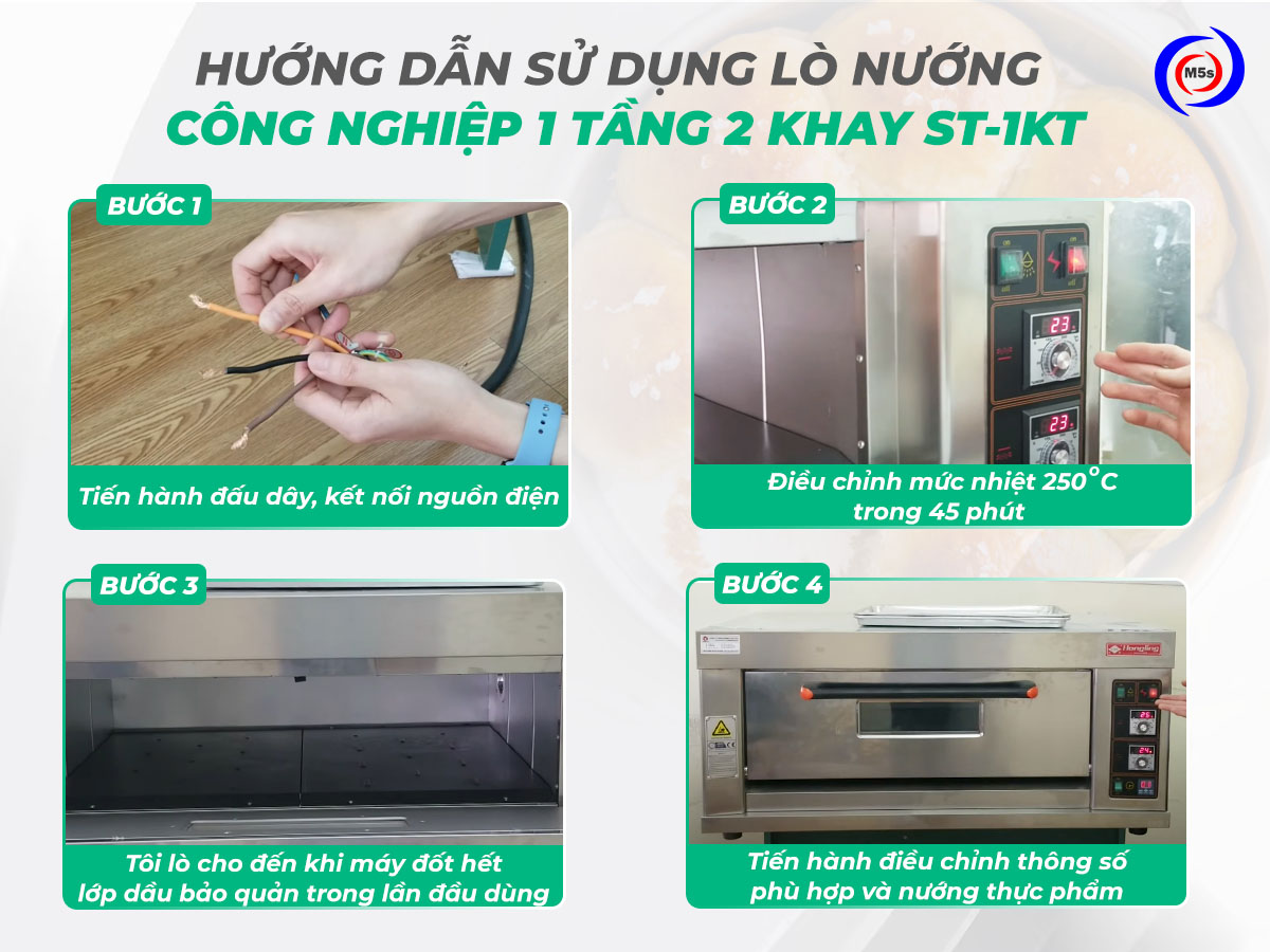 Hướng dẫn sử dụng lò nướng công nghiệp 1 tầng 2 khay ST-1KT Hướng dẫn sử dụng lò nướng công nghiệp 1 tầng 2 khay ST-1KT
