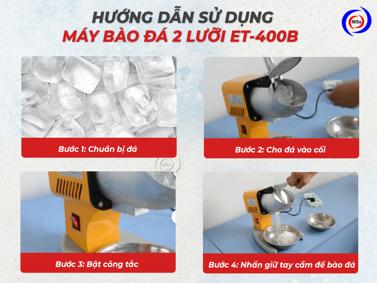 Sử dụng máy bào đá 2 lưỡi ET-200B Sử dụng máy bào đá 2 lưỡi ET-200B