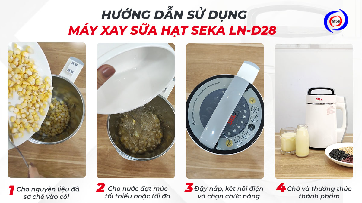 Hướng dẫn sử dụng máy làm sữa hạt Seka LN-D28 Hướng dẫn sử dụng máy làm sữa hạt Seka LN-D28