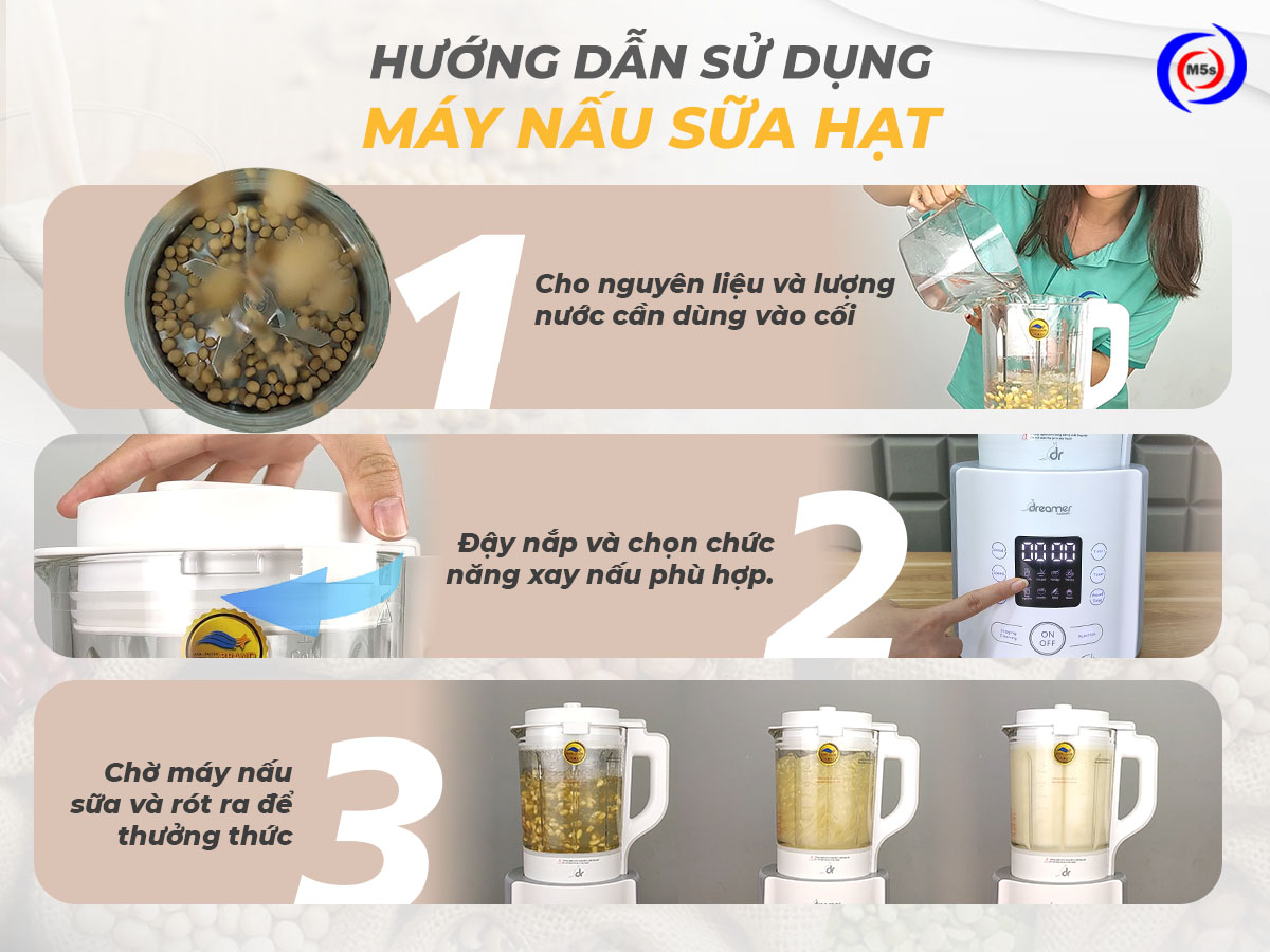 Hướng dẫn cách sử dụng máy làm sữa hạt Hướng dẫn cách sử dụng máy làm sữa hạt