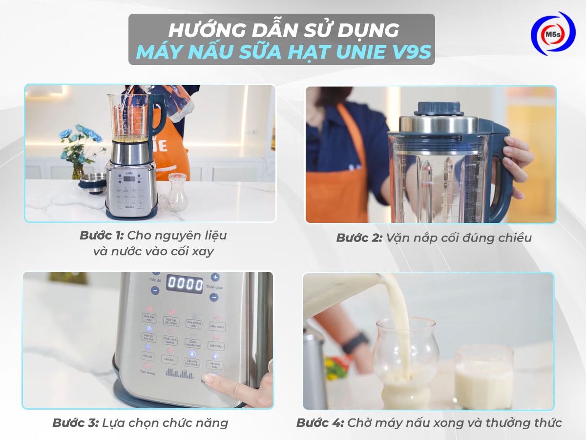 Hướng dẫn sử dụng máy nấu sữa hạt Unie V9S Hướng dẫn sử dụng máy nấu sữa hạt Unie V9S