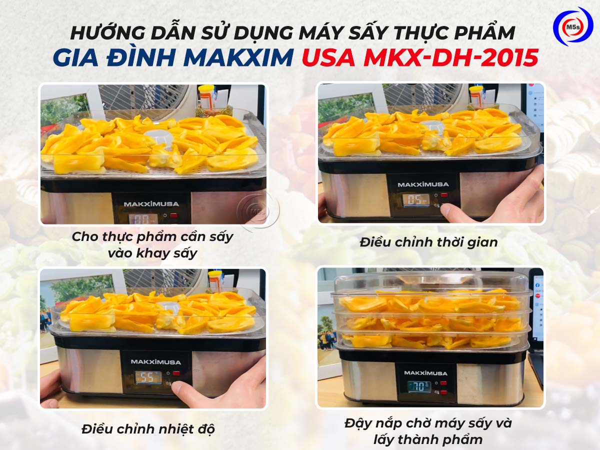 Hướng dẫn sử dụng máy sấy thực phẩm Makxim USA MKX-DH-2015 Hướng dẫn sử dụng máy sấy thực phẩm Makxim USA MKX-DH-2015