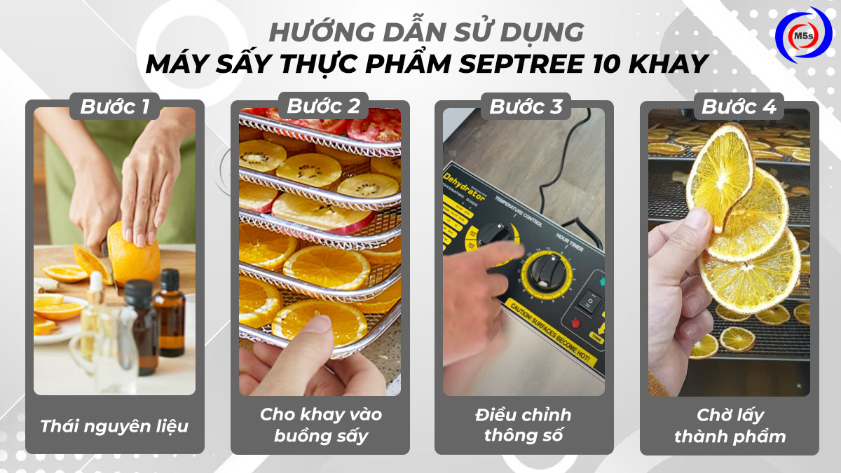 Hướng dẫn sử dụng máy sấy thực phẩm Septree 10 khay ST-01 Hướng dẫn sử dụng máy sấy thực phẩm Septree 10 khay ST-01
