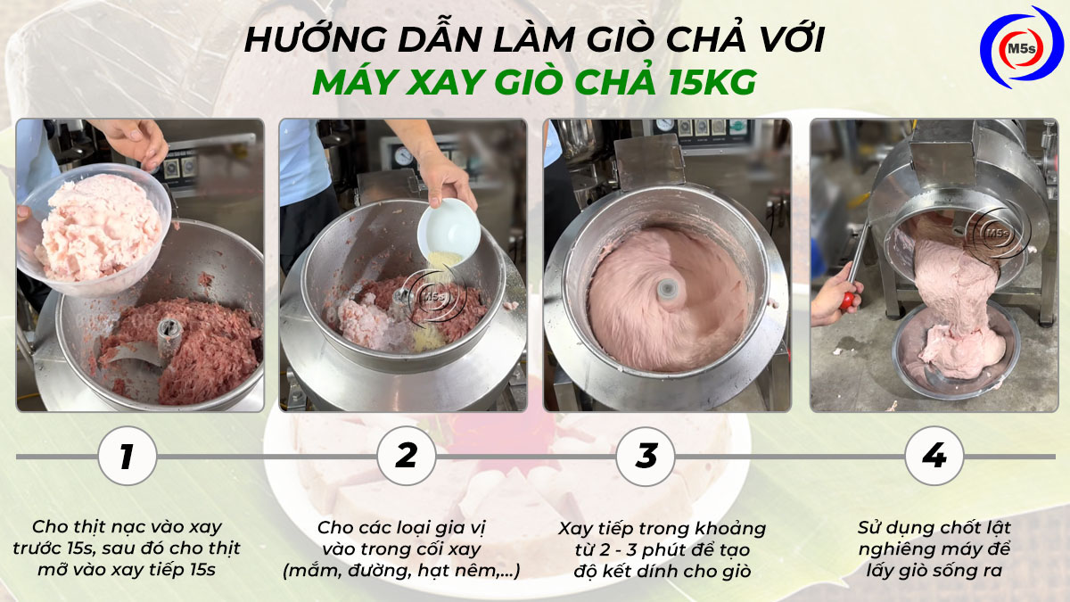 Hướng dẫn làm giò với máy xay giò chả 15kg Hướng dẫn làm giò với máy xay giò chả 15kg