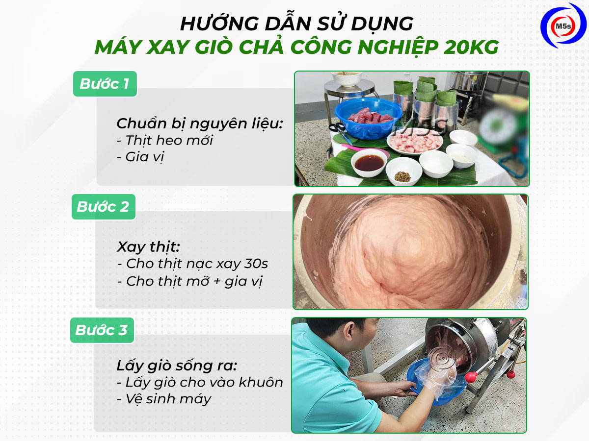 Hướng dẫn vận hành máy xay chả công nghiệp 20kg Hướng dẫn vận hành máy xay chả công nghiệp 20kg