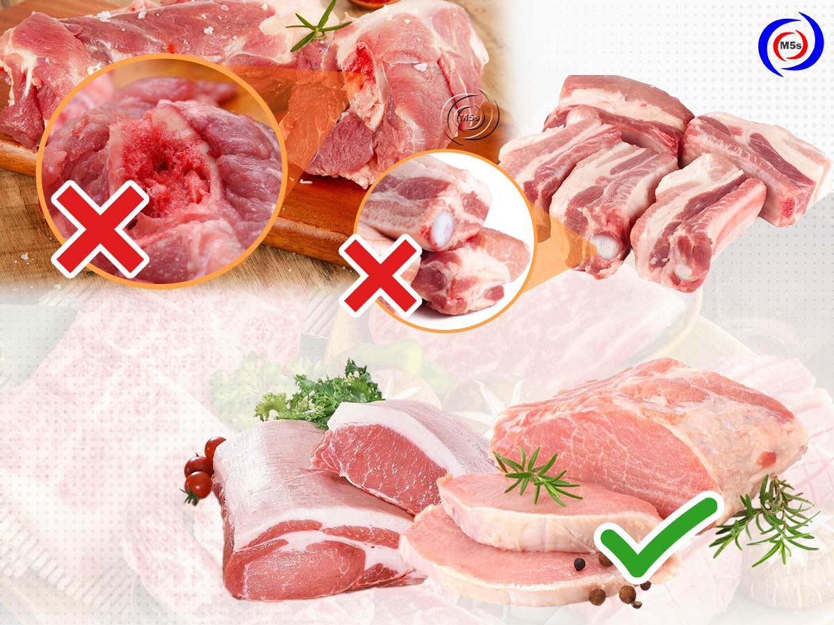 Không sử dụng máy thái thịt với xương sụn Không sử dụng máy thái thịt với xương sụn