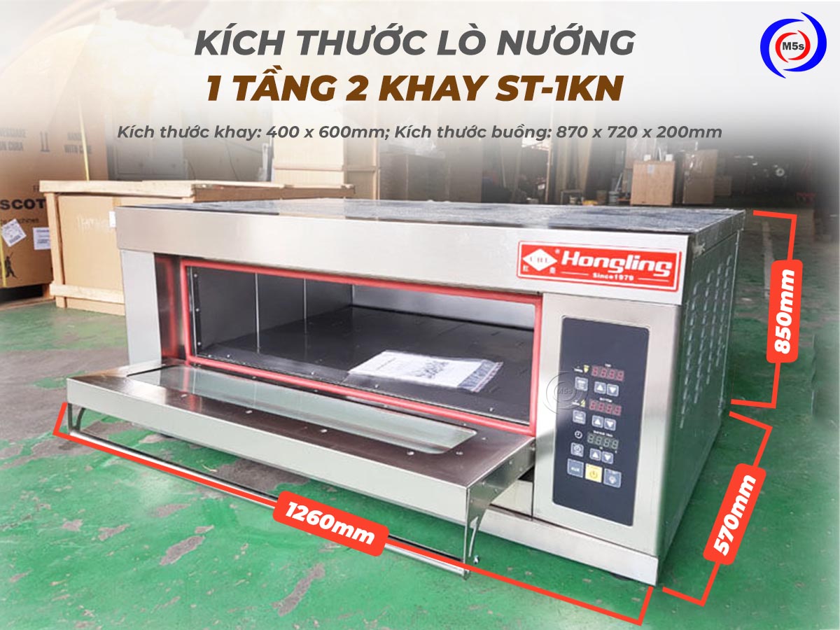 Kích thước lò nướng 1 tầng 2 khay ST-1KN Kích thước lò nướng 1 tầng 2 khay ST-1KN