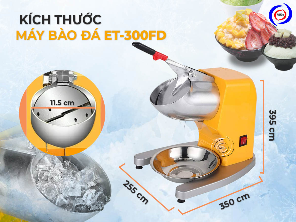 Kích thước máy bào đá ice crusher ET-300FD Kích thước máy bào đá ice crusher ET-300FD