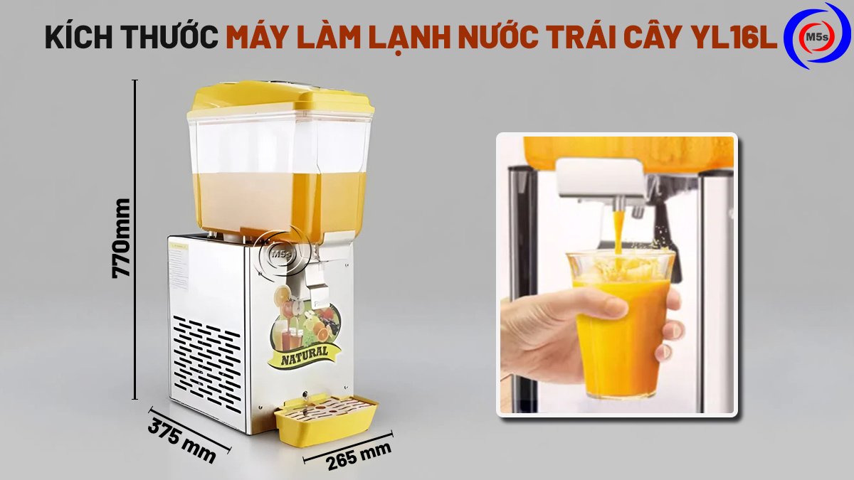 kích thước máy làm lạnh nước trái cây YL16L kích thước máy làm lạnh nước trái cây YL16L