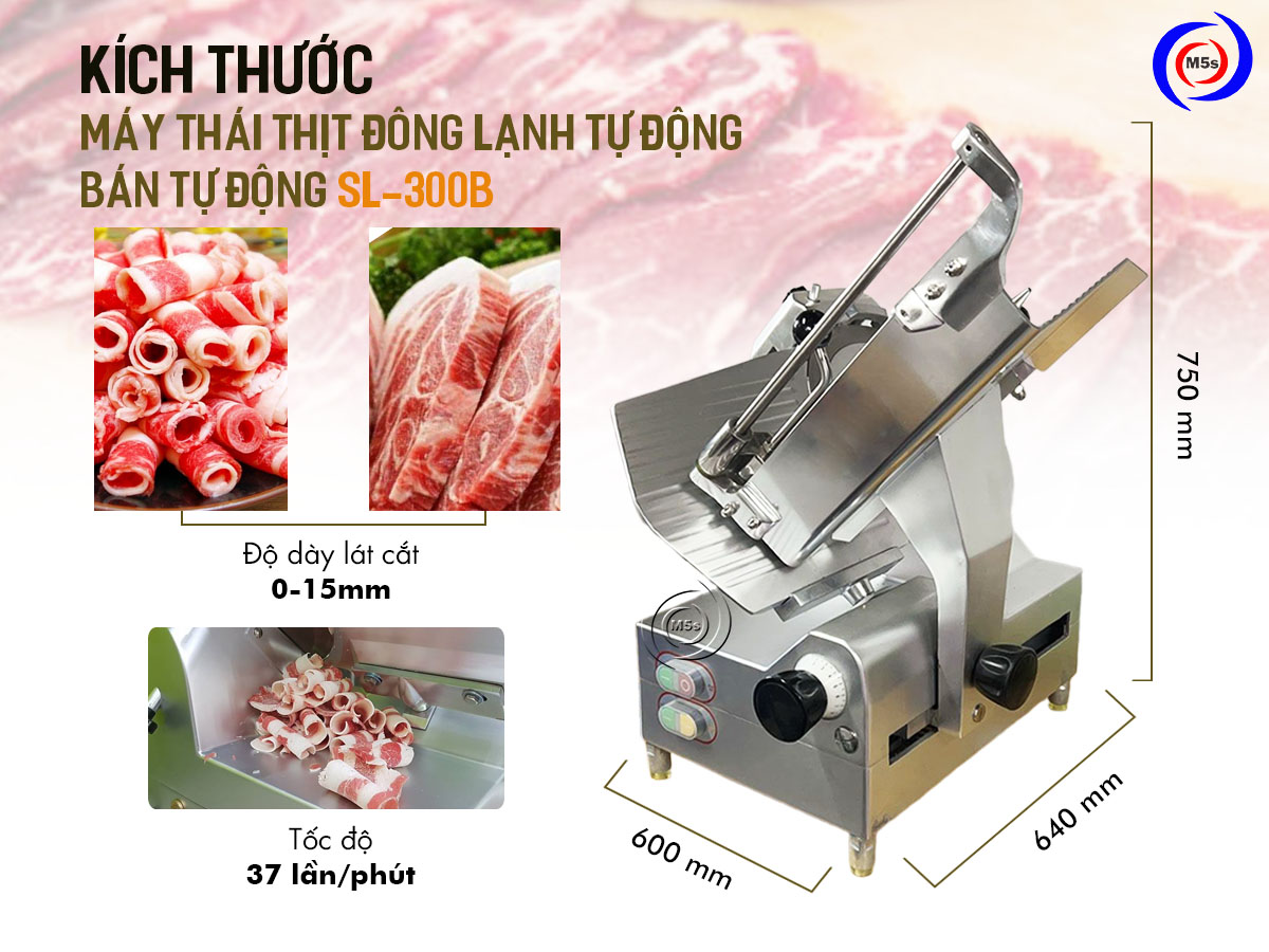 Kích thước máy thái thịt đông lạnh tự động SL-300B Kích thước máy thái thịt đông lạnh tự động SL-300B