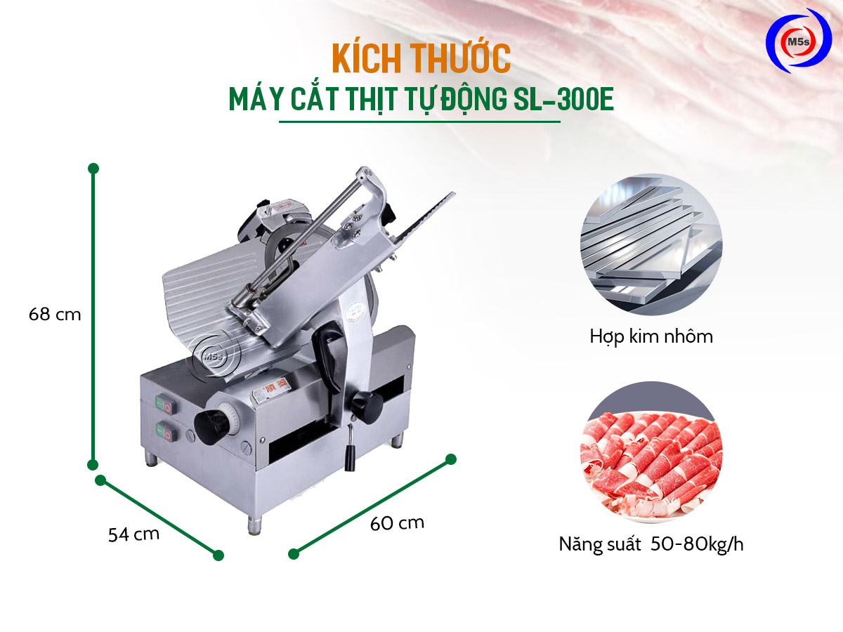 Kích thước máy thái thịt đông lạnh SL-300E Kích thước máy thái thịt đông lạnh SL-300E