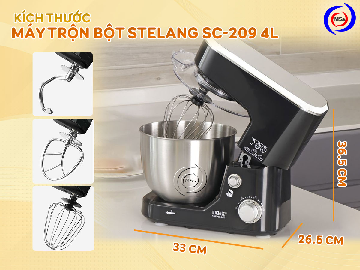 Kích thước máy trộn bột Stelang SC-209 4L Kích thước máy trộn bột Stelang SC-209 4L