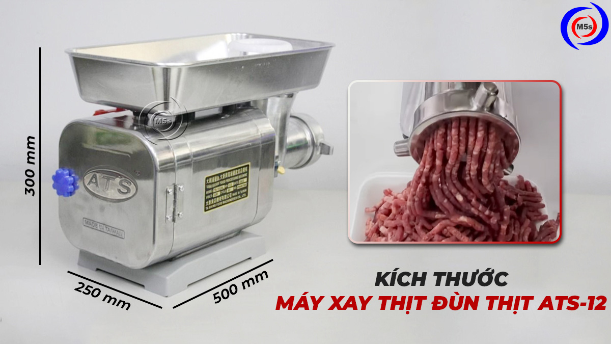 Kích thước máy xay đùn thịt công nghiệp ATS-12 Kích thước máy xay đùn thịt công nghiệp ATS-12