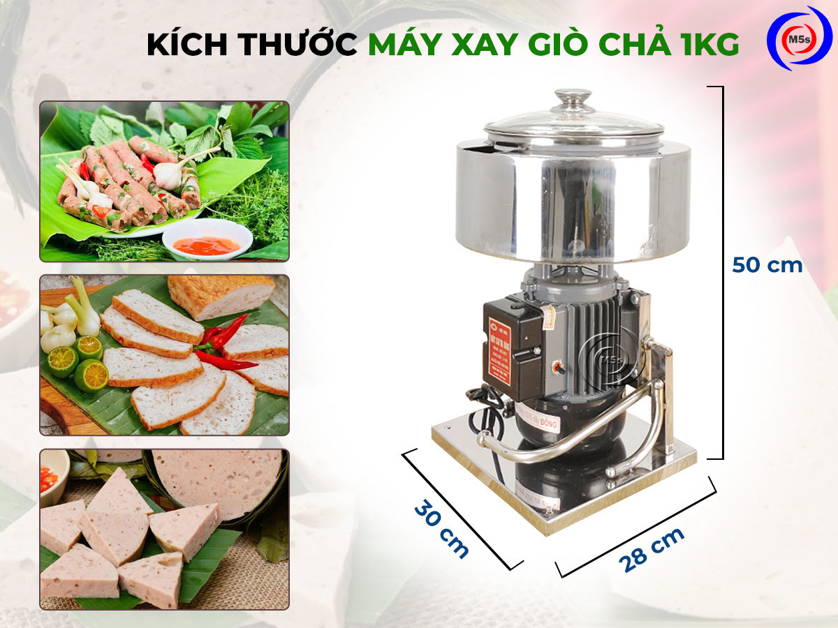 Kích thước máy xay giò chả 1kg điện 110V Kích thước máy xay giò chả 1kg điện 110V