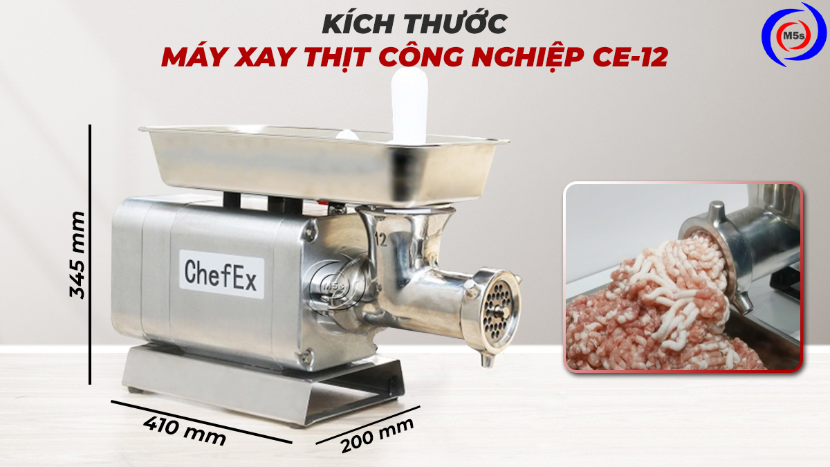 Kích thước máy xay thịt công nghiệp ce-12 Kích thước máy xay thịt công nghiệp ce-12