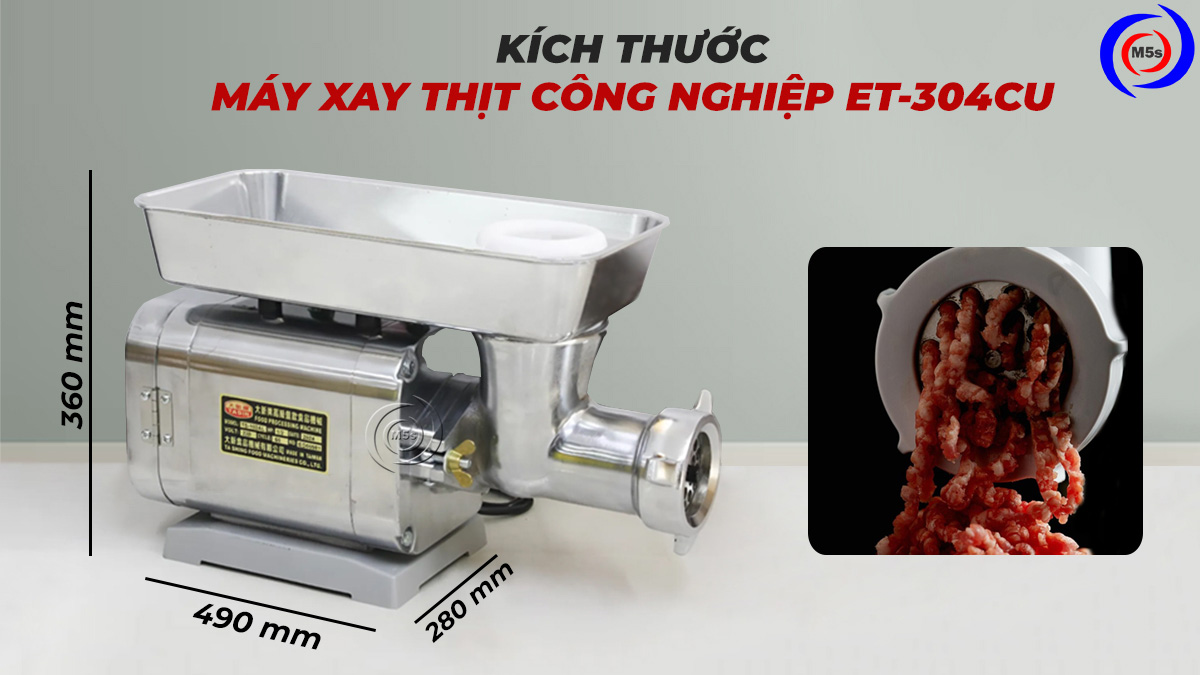 Kích thước máy xay thịt công nghiệp et-304cu Kích thước máy xay thịt công nghiệp et-304cu