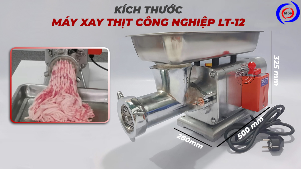 Kích thước máy xay thịt công nghiệp lt-12 Kích thước máy xay thịt công nghiệp lt-12