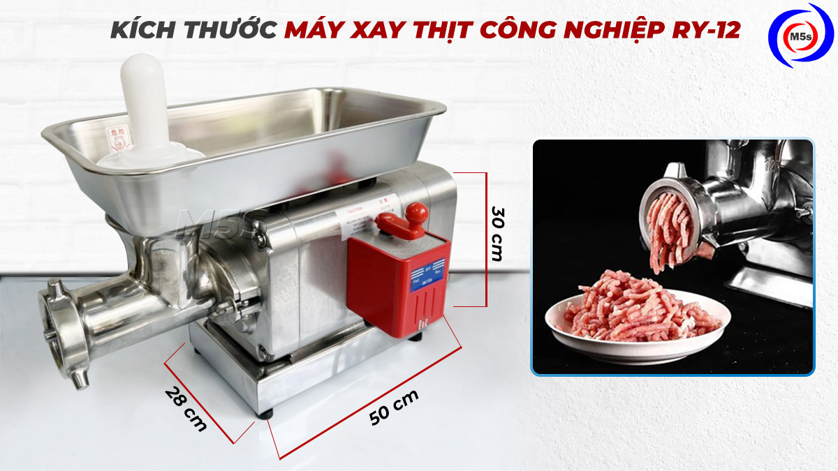 Kích thước máy xay thịt công nghiệp ry-12 Kích thước máy xay thịt công nghiệp ry-12