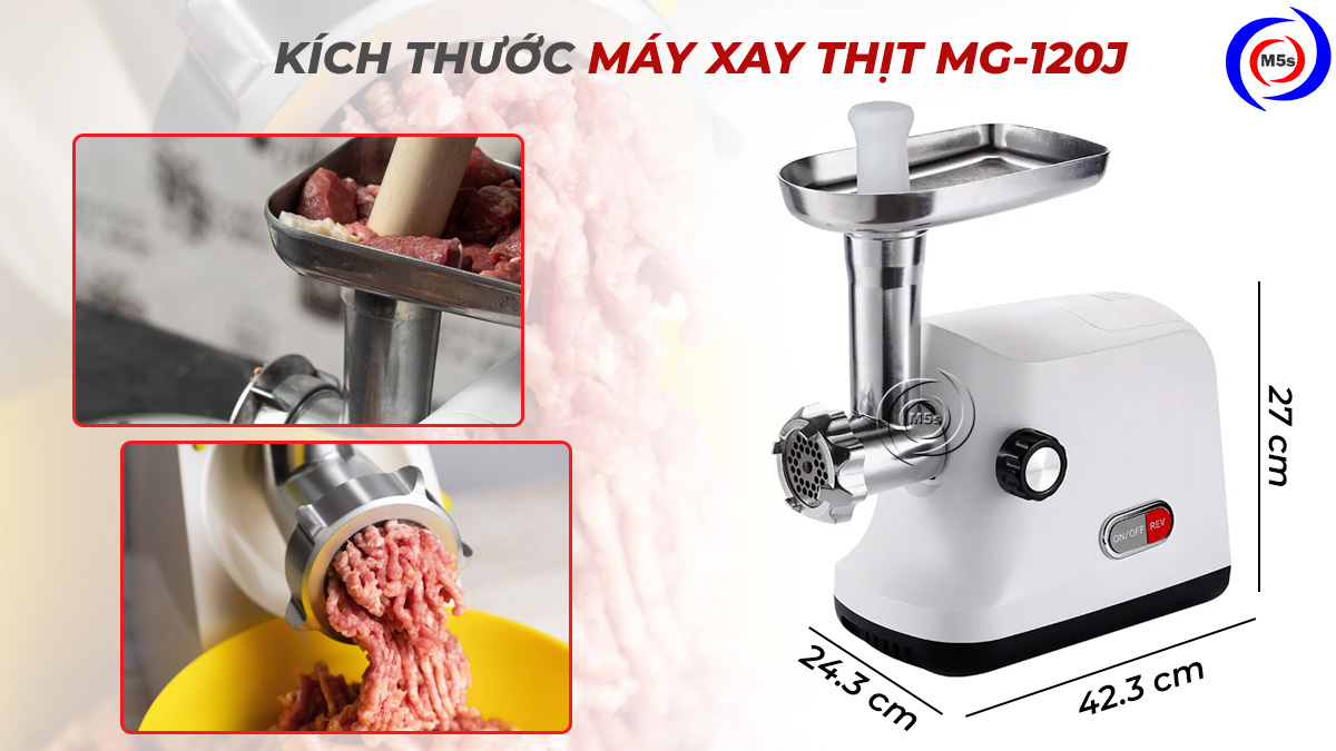 Kích thước máy xay thịt công nghiệp MG-120J Kích thước máy xay thịt công nghiệp MG-120J