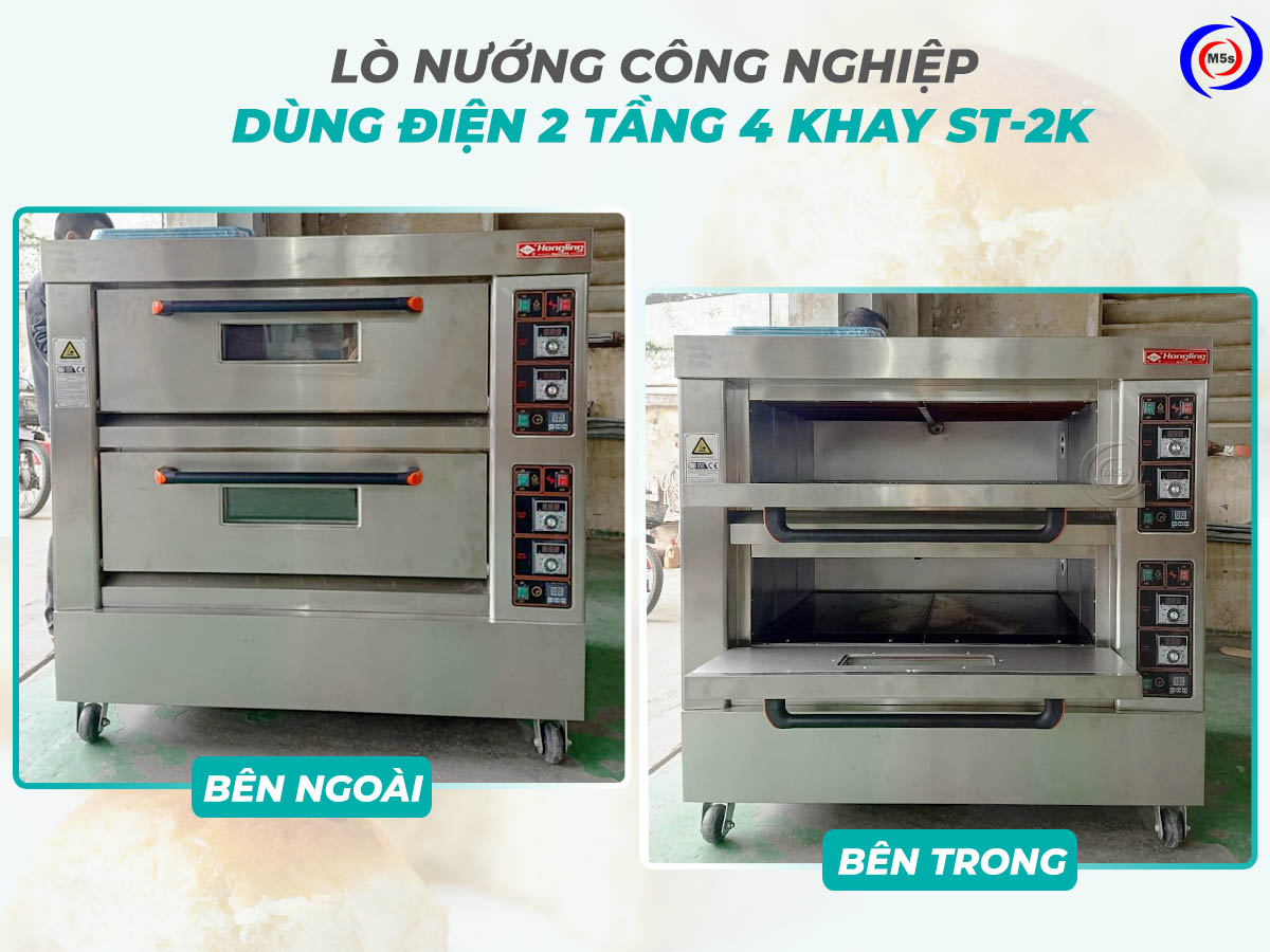 Lò nướng công nghiệp dùng điện 2 tầng 4 khay ST-2K Lò nướng công nghiệp dùng điện 2 tầng 4 khay ST-2K
