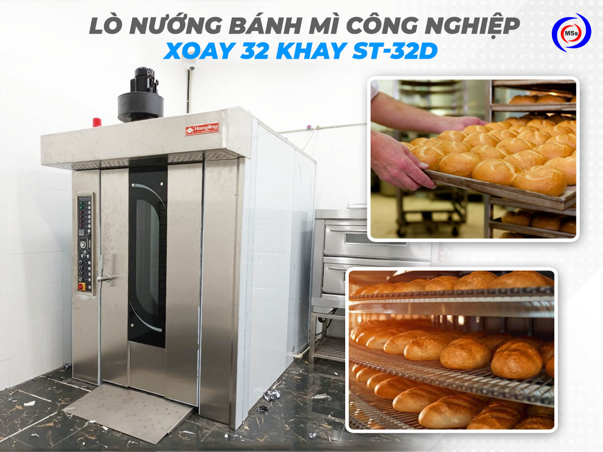 Lò nướng bánh mì công nghiệp xoay 32 khay ST-32D Lò nướng bánh mì công nghiệp xoay 32 khay ST-32D
