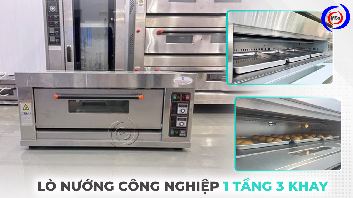 Lò nướng thực phẩm công nghiệp 1 tầng 3 khay Lò nướng thực phẩm công nghiệp 1 tầng 3 khay