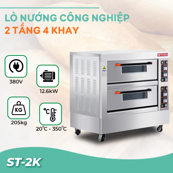 Lò nướng công nghiệp 2 tầng 4 khay ST-2K Lò nướng công nghiệp 2 tầng 4 khay ST-2K