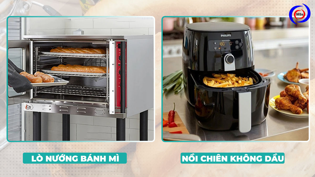 Lò nướng bánh mì và nồi chiên không dầu Lò nướng bánh mì và nồi chiên không dầu