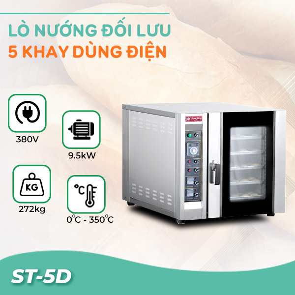Lò nướng đối lưu 5 khay dùng điện ST-5D Lò nướng đối lưu 5 khay dùng điện ST-5D