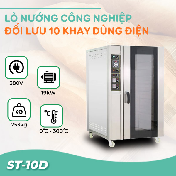 Lò nướng công nghiệp đối lưu 10 khay ST-10D Lò nướng công nghiệp đối lưu 10 khay ST-10D