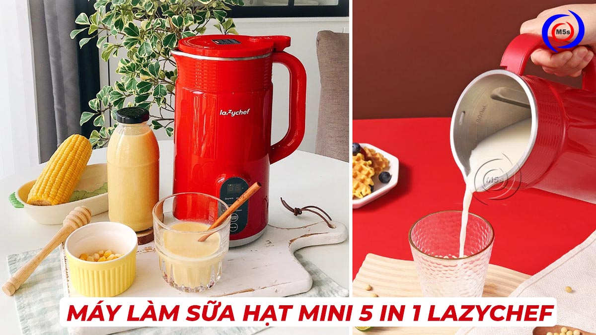 Máy nấu sữa hạt mini 5 in 1 LazyChef Máy nấu sữa hạt mini 5 in 1 LazyChef